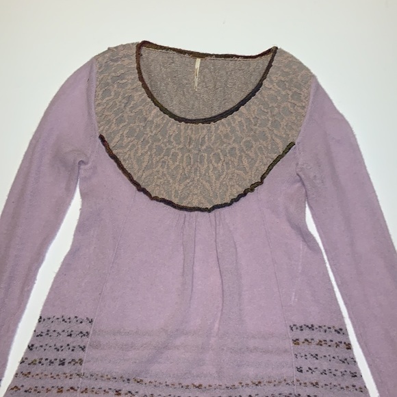 Free People Lavender Mixed Fabric Knit Tunic - Women’s Size XS - Picture 2 of 8